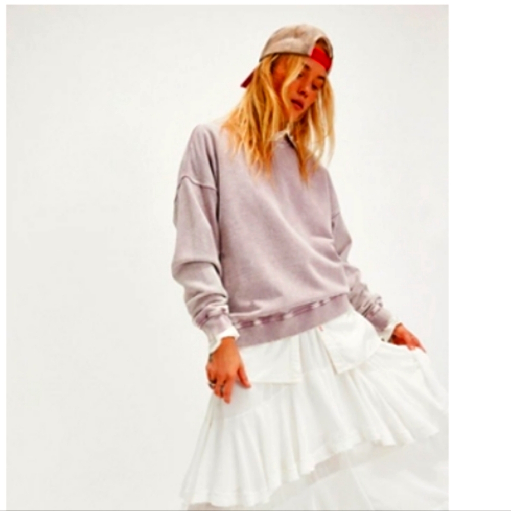 Free People Lavender Crewneck Sweatshirt